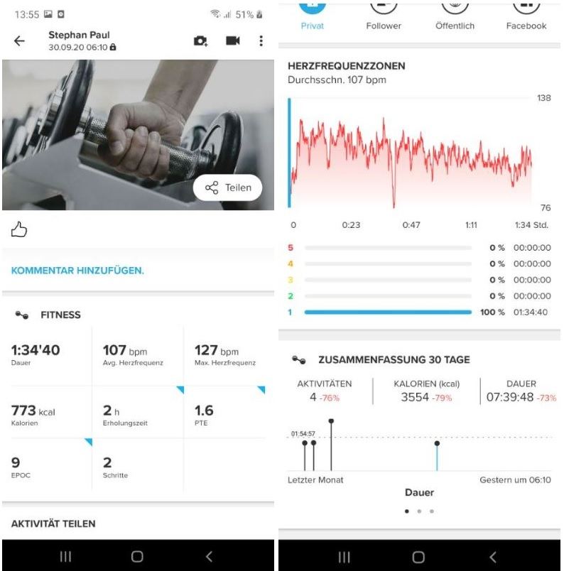 suunto 7 smartwatch test app auswertung krafttraining