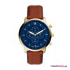 Lederarmband, Braun/Gold/Blau
