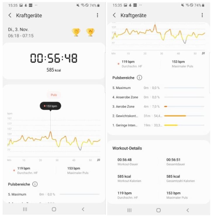 samsung galaxy watch active 2 smartwatch test auswertung krafttraining