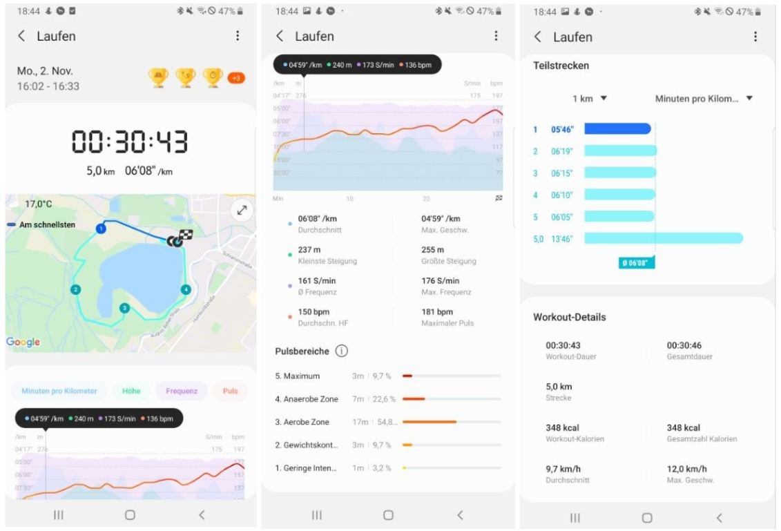 samsung galaxy watch active 2 smartwatch test auswertung laufen