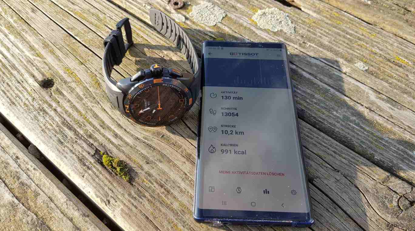 tissot t-touch connect solar smartwatch test mit smartphone