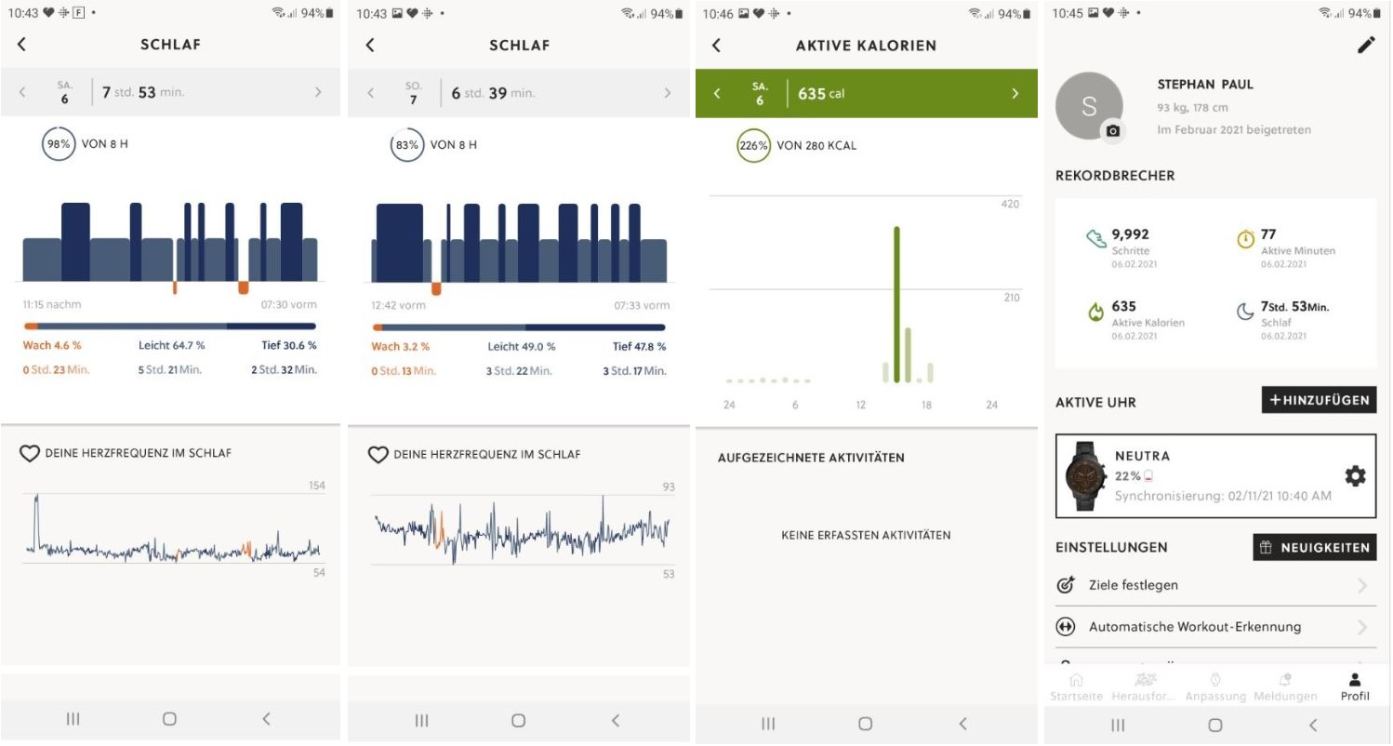 fossil neutra hybrid hr smartwatch test fitness und schlaf