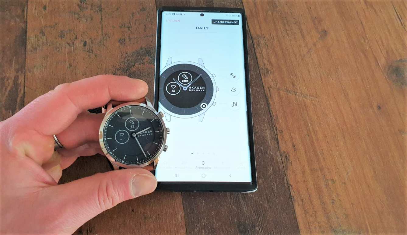 skagen jorn hybrid hr smartwatch test tasten belegen