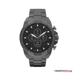 fossil bronson hybrid hr grau edelstahlarmband