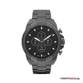 fossil bronson hybrid hr grau edelstahlarmband