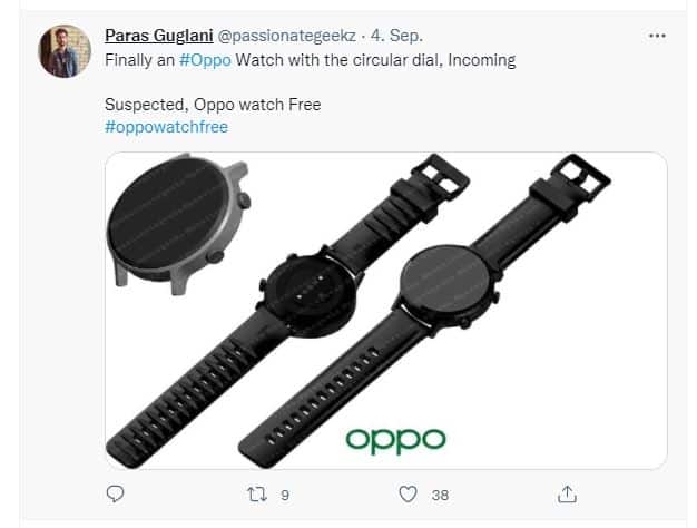 oppo watch free leak smartwatch