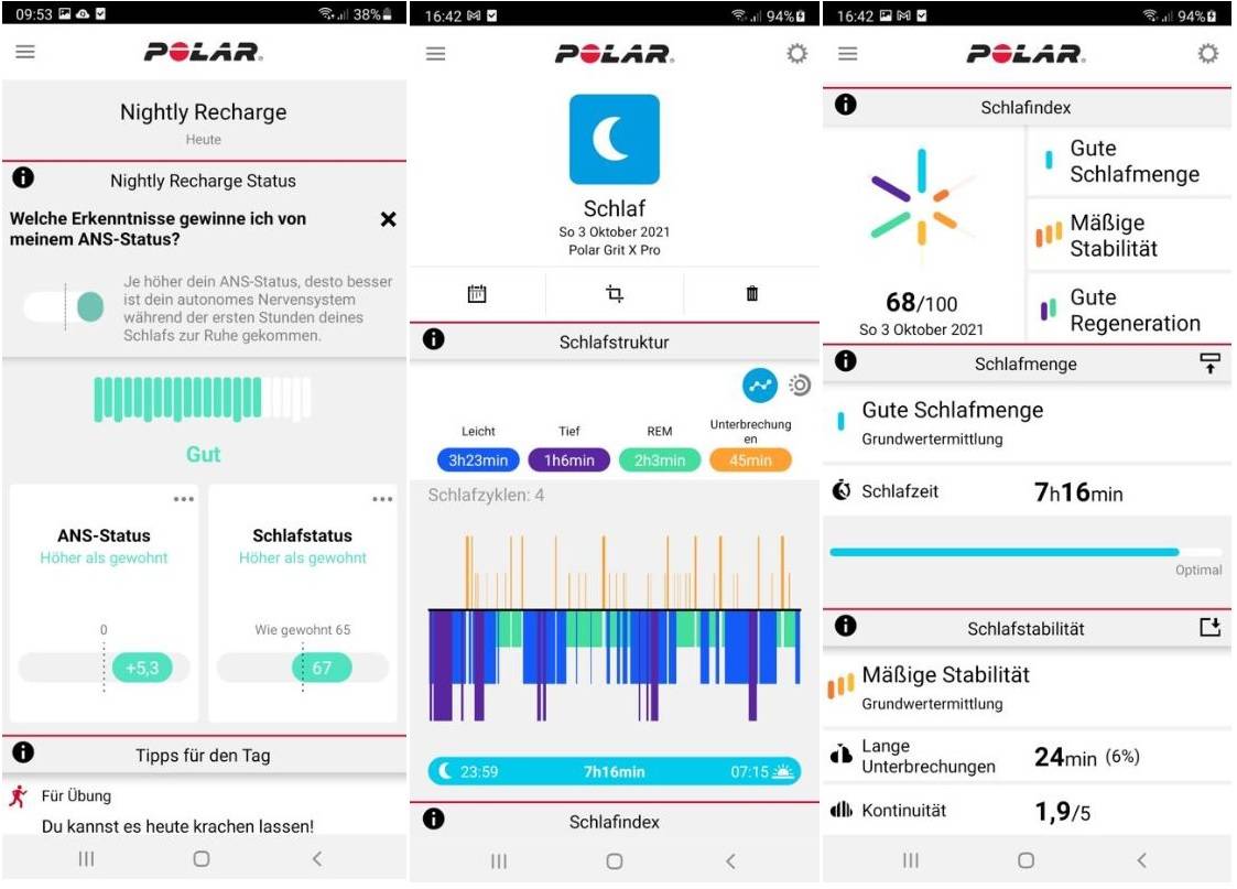 polar grit x pro fitness uhr app schlafen auswertung testbericht