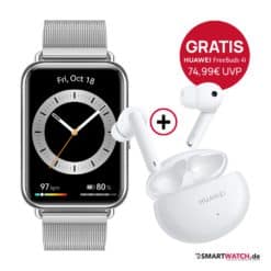 huawei watch fit 2 silver frost bundle mit free buds 4i weiss