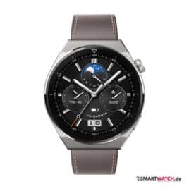 huawei watch gt3 pro 46 mm grau silber lederband