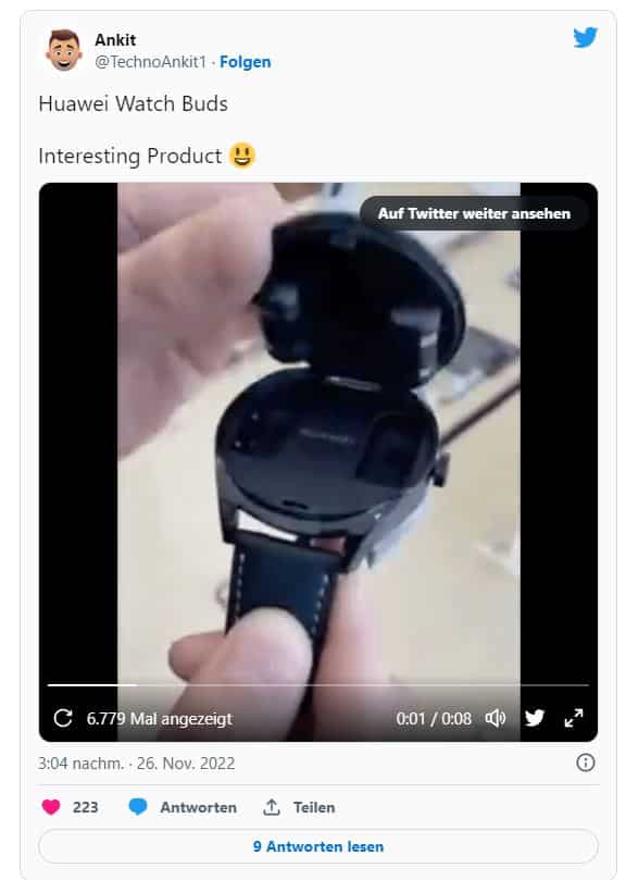 huawei watch buds leak smartwatch