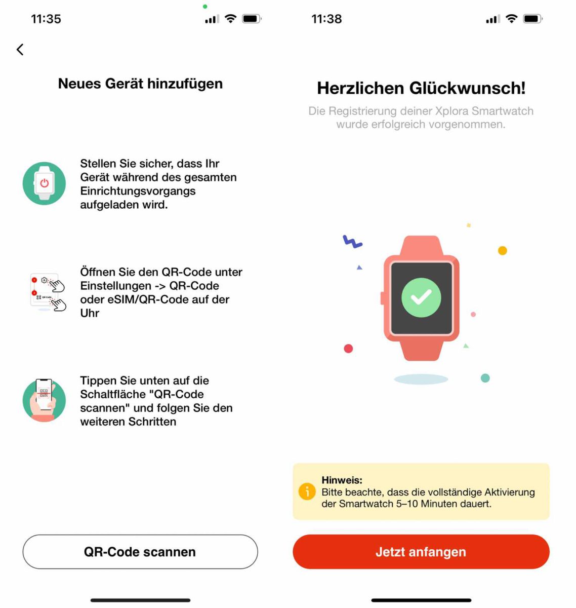 Xplora App Uhr hinzufügen Xplora App Uhr hinzufügen