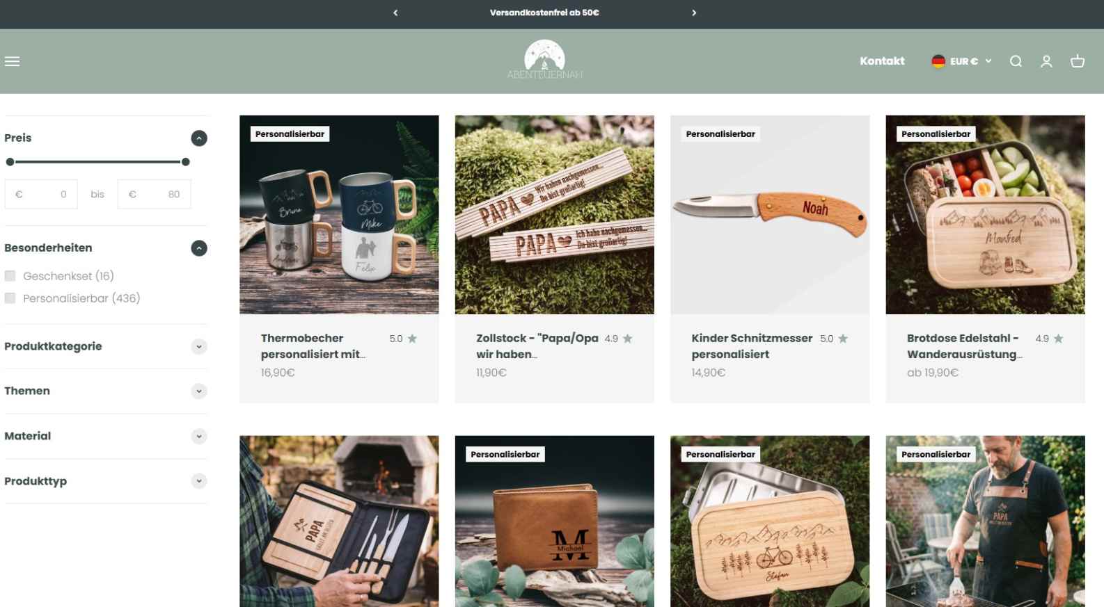 screenshot abenteuernah.de shop screenshot abenteuernah.de shop